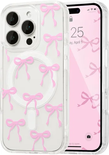Vista 80 de UEEBAI - Funda magnética para iPhone 11, diseño de lazo, compatible con MagSafe, funda transparente delgada inalámbrica, antiamarilleo, a prueba
