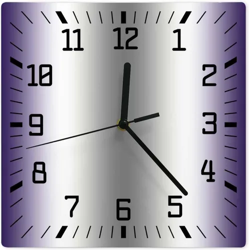 Vista 18 de Reloj de pared de madera blanco y negro degradado, silencioso, sin tictac, simple, abstracto, a rayas, estilo granja, cuadrado, funciona