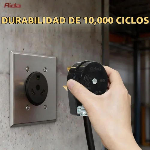 Vista 5 de AIDA Enchufe de repuesto para autocaravana de 30 amperios y 125 V, enchufe de ángulo resistente NEMA TT-30P, grado industrial autoconectado a tierra