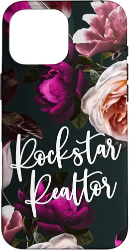 Vista 18 de iPhone 14 Plus Rockstar Realtor - Elegante estuche de regalo floral para agente inmobiliario