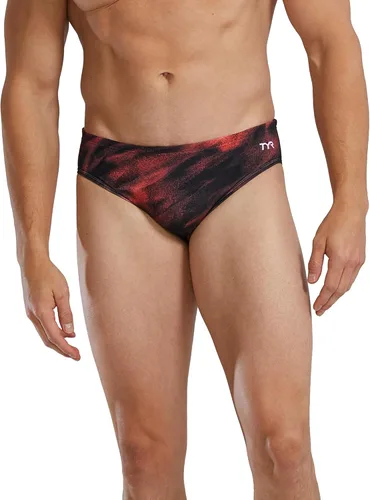 Vista 28 de TYR Men's Durafast Elite Racer Brief Swimsuit Negro