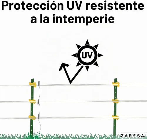 Vista 6 de Zareba Cuerda de polietileno de choque seguro resistente, alambre eléctrico para valla de 656 pies
