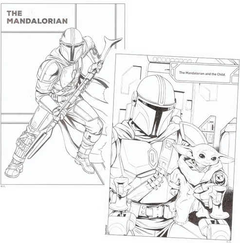Vista 6 de Star War Mandalorian & Baby Yoda - Juego de libros para colorear y actividades, 2