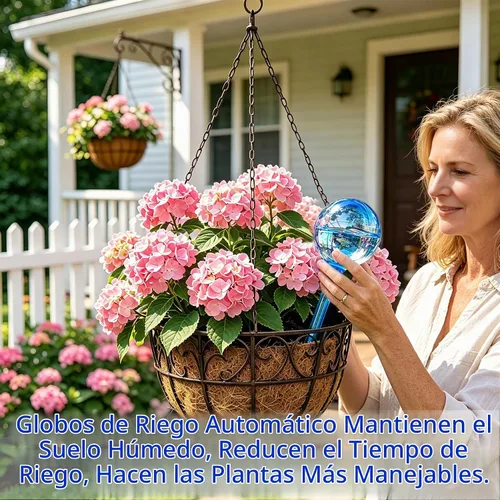 Vista 2 de TOTYAO Globos de riego para plantas, 10 bombillas de plástico automáticas de autosuficientes, dispositivo de riego de globo de agua decorativo