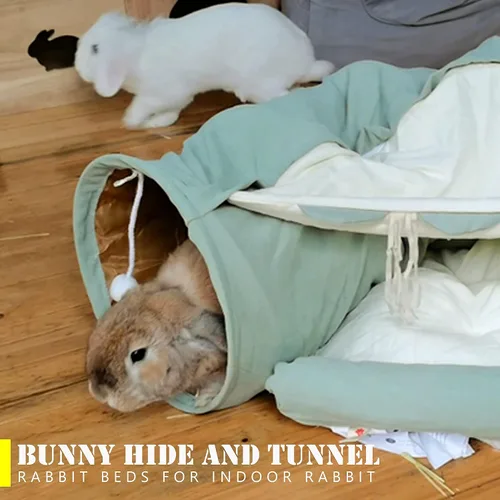 Vista 5 de Cama de túnel para gatos, 2 en 1, tubos de túnel plegables para gatos, juguetes con alfombrilla extraíble para mascotas, gatos, gatitos, cachorros