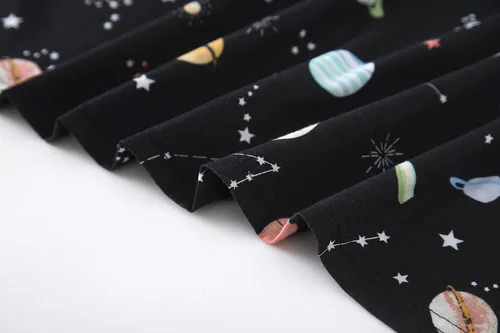Vista 6 de Inadays Camisón de algodón para mujer, ropa de dormir de manga corta, camisón casual con estampado, pijama holgado y cómodo