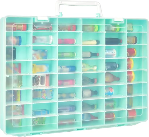 Vista 17 de FULLCASE Funda compatible con 5 Surprise for Mini Brands Toys Series 1-4, almacenamiento de cápsulas misteriosas, para colección Mini Mart Azul