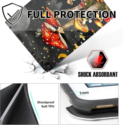 Vista 34 de Funda para tablet Fire 7 (12ª generación, versión 2022), delgada, a prueba de golpes, delgada, de piel sintética, con función de apagado/encendido
