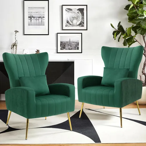 Vista 12 de Silla decorativa de terciopelo con respaldo abatible y cojín lumbar, sillón moderno para sala de estar/dormitorio, silla lateral de recepción