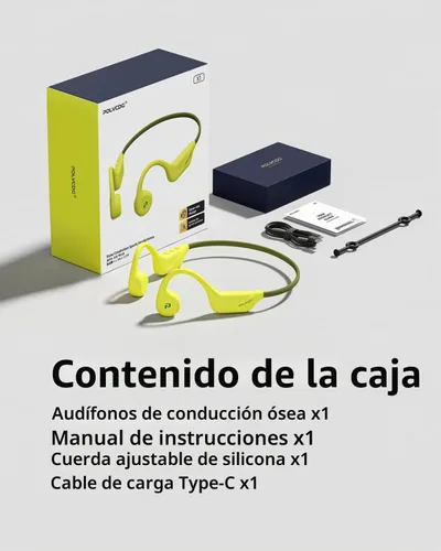 Vista 7 de Auriculares de conducción ósea, auriculares de oreja abierta con micrófono, auriculares inalámbricos Bluetooth para correr, auriculares impermeables