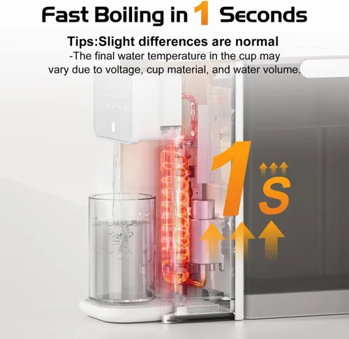 Vista 3 de Dispensador de Agua Caliente Instantáneo Rhovam para Calentamiento y Dispensación Rápidos, Temperaturas Ajustables y Dispensación de 3 Volúmenes