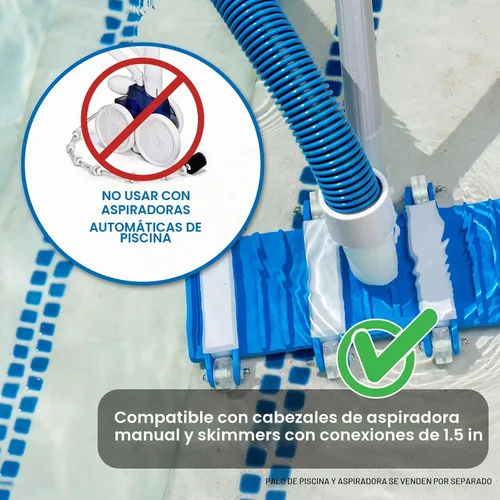 Vista 2 de Poolmaster Deluxe Manguera de aspiradora para piscina resistente a aplastamiento, con extremo giratorio, 1 1/2 pulgadas x 45 pies