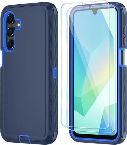 Vista 17 de Qinmay Funda para Samsung Galaxy A15 5G con protector de pantalla HD, resistente a los golpes y a las caídas, funda de 3 capas para Galaxy A15, Negro