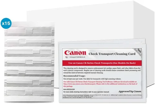 Vista 5 de Tarjetas de limpieza para escáneres de cheques Canon CR-Series (caja de 15)