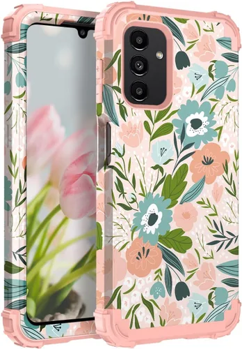 Vista 90 de Hocase Funda para Galaxy A37 5G, protección resistente a prueba de golpes, parachoques de goma de silicona suave+funda protectora híbrida