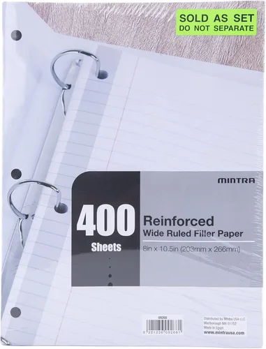 Vista 7 de Mintra - Papel de relleno reforzado (400 hojas (paquete de 4 de 100), rayas universitarias)