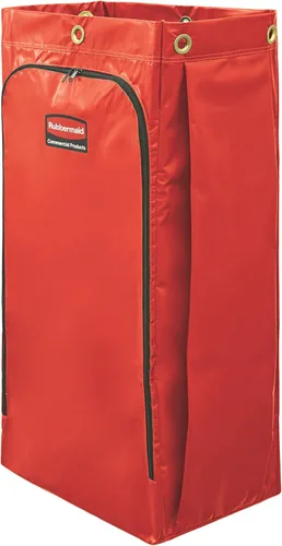 Vista 6 de Rubbermaid Productos Comerciales Bolsa de Vinilo de Repuesto Duradera con Cremallera Frontal 24 Galones Amarilla para Carrito de Limpieza de Amarillo