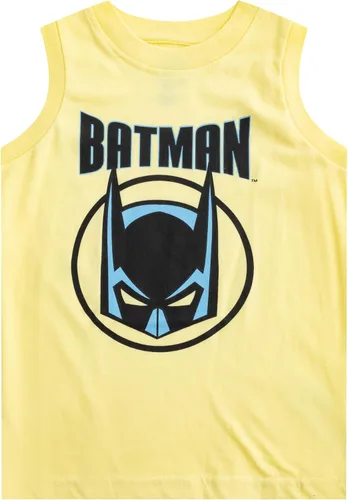 Vista 2 de BATMAN DC Comics - Camiseta sin mangas para niños pequeños, paquete de 2 unidades, color amarillo y gris