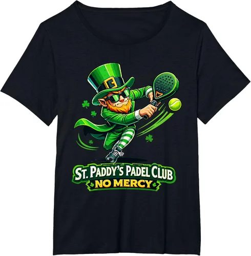 Vista 12 de St Patricks Day St Paddys Padel Club No Mercy Paddle Tennis T-Shirt
