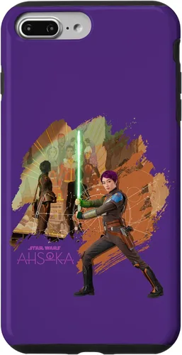 Vista 11 de iPhone 11 Star Wars Ahsoka Part Two Sabine Wren Mural y estuche de sable de luz