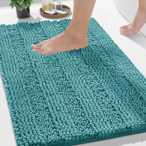 Vista 36 de Yimobra Tapetes de baño lavables, de chenilla súper suave y absorbente, para suelo y alfombra, de secado rápido, antideslizante, para bañera y Beige