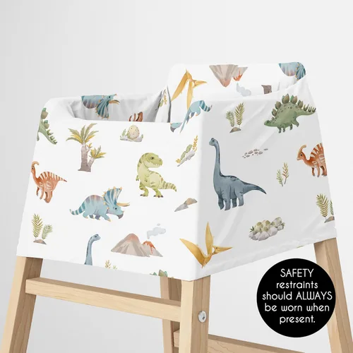Vista 5 de Sweet Jojo Designs Acuarela dinosaurio dinosaurio niño bebé bebé bebé asiento cubierta lactancia lactancia alta silla carrito de compras cochecito