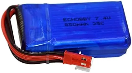 Vista 2 de 7.4V 2S 850mAh 25C LiPO Batería JST Plug para FPV Drone RC Modelo Avión Helicóptero