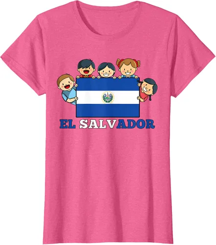 Vista 62 de Camiseta salvadoreña del Mes de la Herencia Hispana con la bandera de El Salvador para niños, Negro