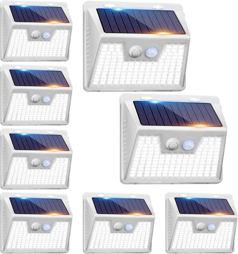 Vista 43 de Peasur Luces Solares para Exteriores con Sensor de Movimiento, 140 LED Luz Solar Alimentada por Energía Solar para Cerca Impermeable, 3 Modos