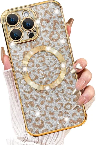 Vista 51 de Fiyart Diseñado para iPhone 16 Pro Max, Funda Compatible con MagSafe, Estampado de Guepardo, Placa de Protección de Cámara, Magnético, Brillante