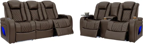 Vista 22 de Seatcraft Anthem LT - Sofá de cine en casa con mesa plegable Marrón