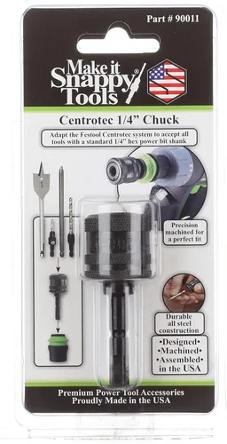 Vista 3 de Snappy Festool Centrotec a adaptador hexagonal de cambio rápido de 1/4" fabricado en Estados Unidos