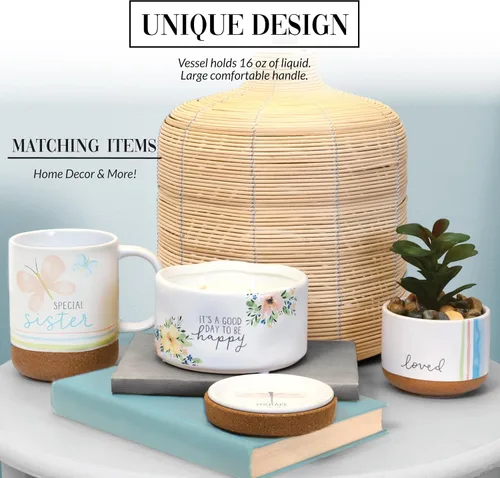 Vista 4 de Pavilion - Taza de café de 16 onzas, 16.0 fl oz, taza de té, a rayas, fondo esmaltado, acuarela, mejor amiga, amiga, mamá, abuela, hermana, hija