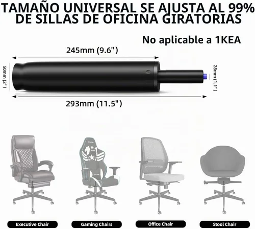 Vista 5 de Sytopia Piezas de repuesto de cilindro de silla de oficina de 11.5 a 17.5 pulgadas, carrera de 6 pulgadas, resistente 1000 libras, pistón de choque