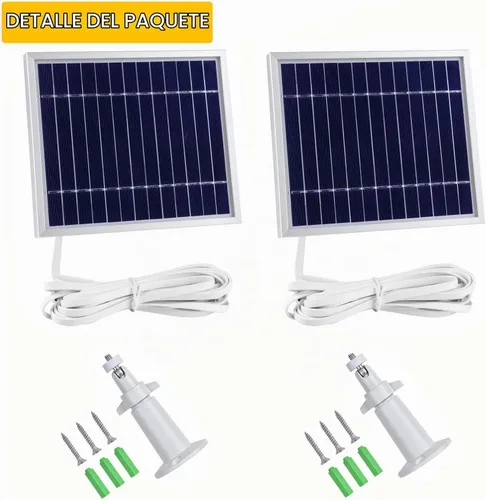 Vista 7 de iTODOS Panel solar compatible con cámaras Arlo Pro y Arlo Pro2, cable de alimentación de 11.8 pies y montaje ajustable (paquete de 2, plateado)
