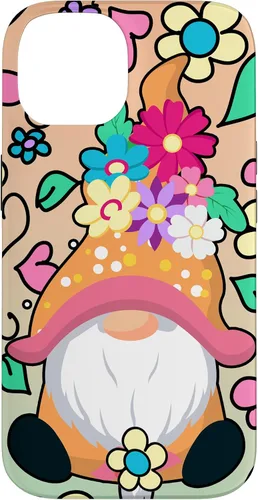 Vista 4 de Funda para iPhone XR con diseño de gnomo de verano y flores de margarita