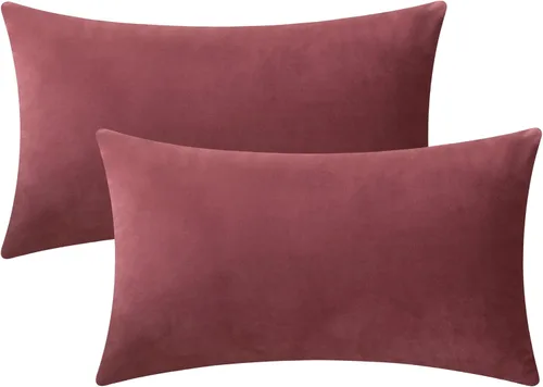 Vista 24 de Juego de 2 fundas de almohada de terciopelo para sofá y cama, 18 x 18 pulgadas, color aguamarina