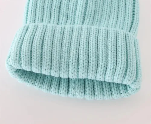 Vista 5 de Connectyle Gorro de punto con puños para mujer, gorro de esquí acrílico acanalado elástico para invierno
