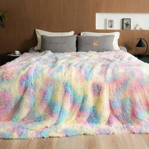 Vista 12 de Pawque Manta de piel sintética de 50 x 60 pulgadas, manta suave y esponjosa, cálida y gruesa, de pelo largo, reversible, ligera, acogedora para Negro