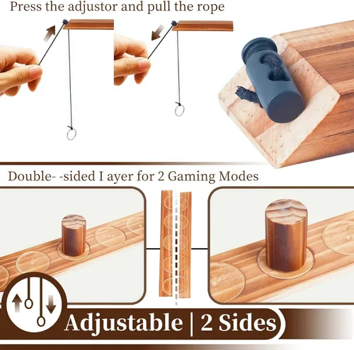 Vista 4 de Juego de lanzamiento de anillos, juego de gancho y anillo de base grande, juego de lanzamiento de gancho y anillo para adultos y niños, juego