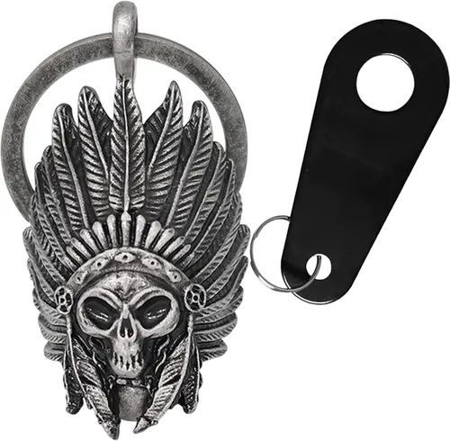 Vista 15 de Dream Apparel Campana de Motocicleta Ángel Guardián Aleja Gremlins, Campana de Motociclista para Hombres Mujeres Motociclistas, Regalo de Buena