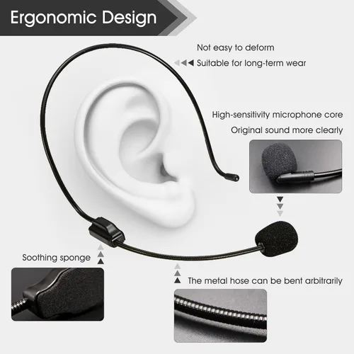 Vista 9 de SHIDU Amplificador de voz de 30 W y auriculares flexibles para micrófono de disfraz