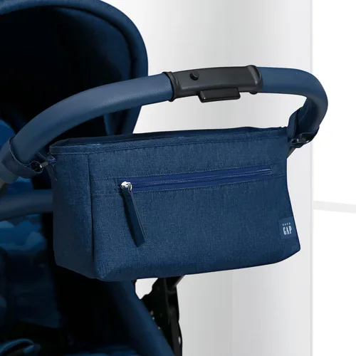 Vista 2 de Delta Children babyGap - Organizador clásico para cochecito individual, organizador de cochecito de ajuste universal, accesorio desmontable para Azul