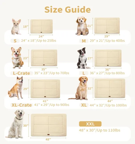 Vista 5 de Made4Pets Cojín Cama para Jaula de Perros Medianos y Grandes, Lavable y Reversible, Tapete Antideslizante para Perrera para un Sueño Acogedor, Cama
