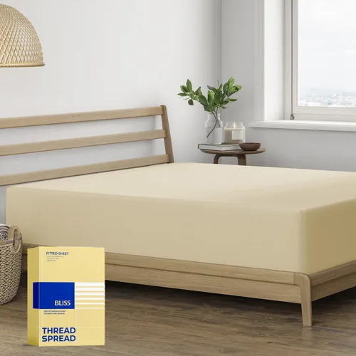 Vista 8 de THREAD SPREAD Sábana bajera ajustable 100% algodón egipcio tamaño individual - 600 hilos de densidad bolsillo profundo de 16 pulgadas, sábana bajera