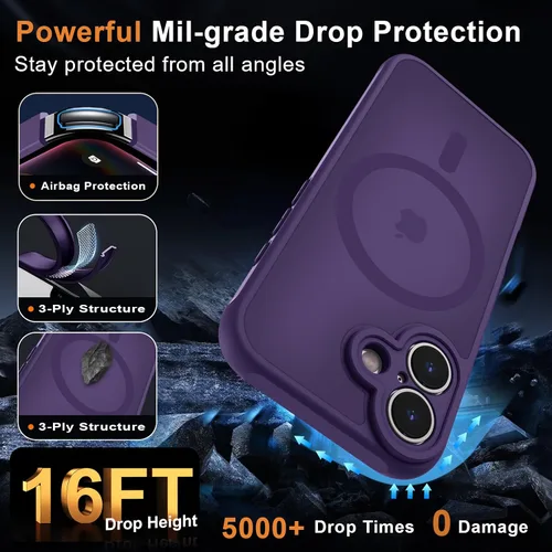 Vista 105 de MOCCA - Funda magnética resistente para iPhone XR de 6.1 pulgadas, compatible con MagSafe, funda con protección contra caídas de grado militar