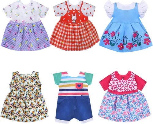 Vista 8 de Ropa y Accesorios para Muñecas Alive - Vestidos de Muñeca de Bebé que se Ajustan a Muñecas de Niña de 10, 11, 12 Pulgadas, 6 Conjuntos de Ropa