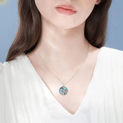 Vista 6 de MEIDERBO Collar de rana de hongo de plata de ley 925, collares de hongorana, joyería de regalo para mujeres, niñas, esposa, novia, hermana, regalos