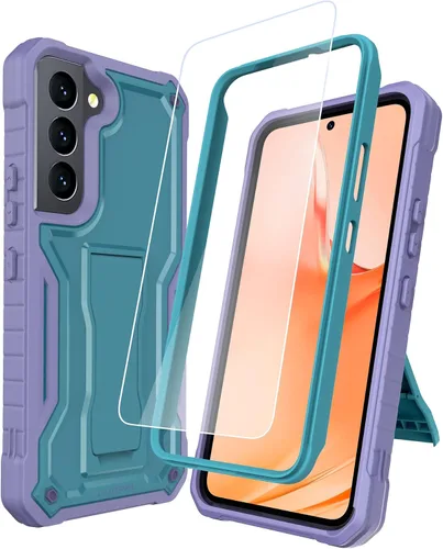 Vista 17 de Funda para Samsung Galaxy S22 5G (solo no es compatible con Plus o Ultra), funda de protección de grado militar con protector de pantalla HD y Negro