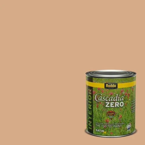 Vista 286 de Rodda Paint CASCADIA ZERO - Pintura plana e imprimación para interiores en uno, cuarto de galón, crema de ballet